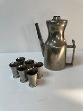 Vintage K.M.D Pewter Pitcher and 6 Pewter Cups Holland picture