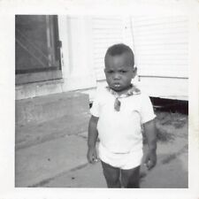 SERIOUS YOUNG BOY - POVERTY POOR SPARE LIFE BLACK AFRICAN AMERICAN VTG PHOTO 628 picture