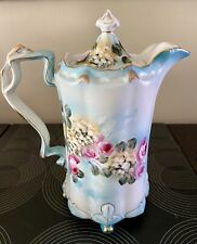 Vintage  Rose Design  Teal & Pink  Chocolate Pot Teapot  picture