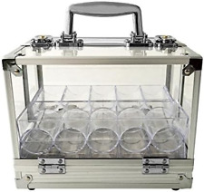 Clear Acrylic Aluminium 600Chip Poker Chip Locking Carrier-Includes 6Chip Racks picture