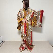 Hard To Obtain   Meisen Pure Silk Retro Kimono Vintage Multicolor Unusual Patter picture