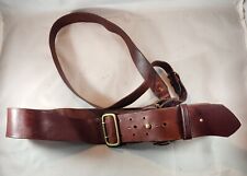 Vintage British Army Officers Sam Browne Belt Brown Leather Great Condition picture