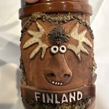 Euroboomerang Red Clay Mug w/ Elk Souvenir of Finland Red Clay 4.5