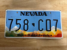 Single NEVADA License Plate 758-CO7 Home Means Nevada Expired Collectible picture