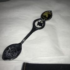 Alaska Collectible Souvenir Spoon With Enamel Bald Eagle & Flag Dangle Charm picture