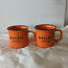 Bulleit Bourbon Frontier Whisky Orange LOT 2 Mugs Whiskey Alcohol Cups picture
