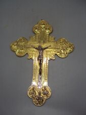 Antique Old Big Cross icon Jerusalem crucifix metal weight 614 grams picture