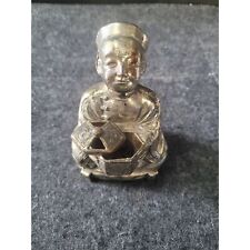 Antique 1900s Japanese Silver tone Asian Figural Incense Burner with incense lid picture