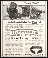 Antique 1914 THERMOID Brake Linings for Trains Trolleys & Autos Vtg PRINT AD picture