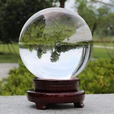 150MM Clear Round Crystal Ball K9 Sphere Lens Photography Decor Healing W/Base picture