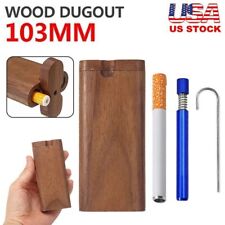 Wooden Dugout Pipe Self Cleaning Metal Bat Poker Smoking Pipe One Hitter Kit picture