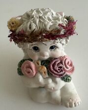 DREAMSICLES VINTAGE COLLECTABLE FORGET ME NOT CHERUB PINK ROSES, BLUE EYES 2002 picture