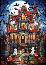 1000 Pieces Halloween House Puzzle for Adults Ghost Theme Puzzles Horror Haunted picture