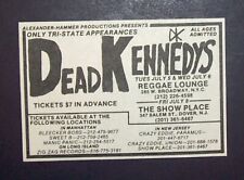 Dead Kennedys Plastic Surgery Disasters Era Reggae Lounge Show Place NJ 1983 Ad picture