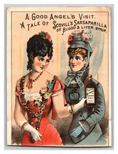 Vintage 1880's Victorian Trade Card Scovill's Sarsaparilla Blood & Liver Syrup picture