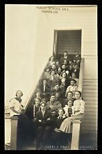 Early RPPC of Students On School Steps in Haines, Oregon. C 1912. Harney County picture