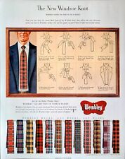 1948 Print Ad Wembly Mens' Square Ties Plaids Windsor Knots  picture