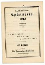 Vintage Scientific Ephemeris 1913 Rosicrucian Fellowship Booklet Max Heindel picture