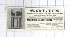 1912 Solux, Automatic Safety Air Gas Generators, William Shearer Edinburgh picture