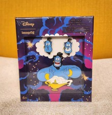 Loungefly Disney  Aladdin Genie Mixed Emotions 4pc Pin Set NEW picture