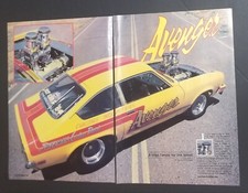 AVENGER 1975 CHEVY VEGA HotRod Mag 1984 PINUP 2 Page Mancave Art Portland Oregon picture