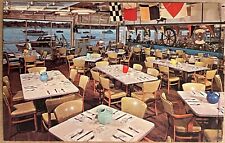 South Norwalk Conneticut Pier Restaurant Interior Vintage Postcard c1960 picture