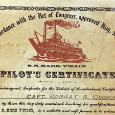 Vintage 1963 Disneyland SS Mark Twain Pilot's Certificate Rivers of America picture