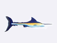 Marlin fish sculptured painted palm frond-original carved wall mount-beach decor picture