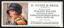 Meaderville, MT D. Guidi & Bros (Grocery) Italian Salami Ink Blotter c1920's-30s picture