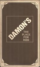 1986 DAMON'S: THE PLACE FOR RIBS vintage restaurant dining menu EAST COAST CHAIN picture