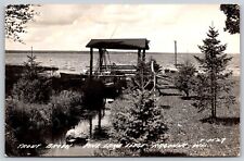 Postcard Trout Brook, Pine Lake Lodge, Argonne WI E-1527 RPPC B105 picture