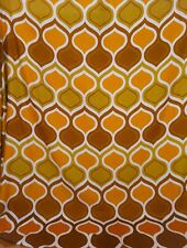 2,50 x 2 meters WIDE vintage fabric mustard orange brown Pop Art Mid-Century 70s picture