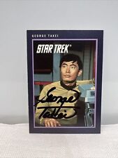 RARE Convention Signed GEORGE TAKEI As SULU Star Trek TOS Trading Card Impel 91 picture
