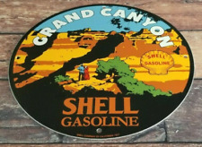 VINTAGE SHELL GASOLINE PORCELAIN GRAND CANYON SERVICE STATION PUMP PLATE SIGN picture