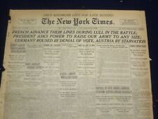 1918 MAY 3 NEW YORK TIMES - FRENCH ADVANCE THEIR LINES - NT 8170 picture