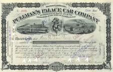 Pullman's Palace Car Co. - 1880's dated Railroad Car Company Stock Certificate - picture