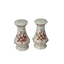 Vintage Salt And Pepper Shakers White Red Floral Made in Japan picture