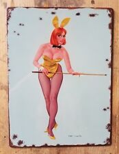 Vintage Playboy bunny pool billiards Don Lewis Illustration metal sign  picture