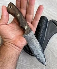 Custom Damascus Hunting Knife Fixed Blade Scout Carry Tracker BlackSmith Knife picture