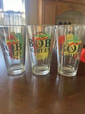 Bob Marley  Reggae Music Drinking Beer  Water Glasses 16 oz. (Set Of 3) picture