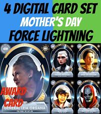 FORCE LIGHTNING MOTHER'S DAY 4 CARD SET + AWARD Topps STAR WARS DIGITAL TRADER picture