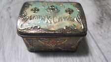 Antique ca. 1910 Russian Popov Brothers Tea Caddy Box hand painted TIN VINTAGE picture