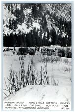 Rainbow Ranch Gallatin Gateway Montana MT Winter Scene RPPC Photo Postcard picture
