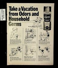 1969 Vacation from Odors Household Germs Lysol Vintage Print Ad 016429 picture