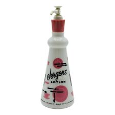 Vintage Jergens Milk Glass Lotion Bottle 8 oz MCM Pink RARE Collectible Jar picture