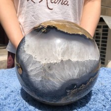 20.8LB Natural volcano Agate Quartz sphere Crystal Ball Mineral specimen Healing picture