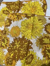 2 Vintage Napkins Or Placemats 16x16 Marigold Harvest Gold Retro Fabric picture