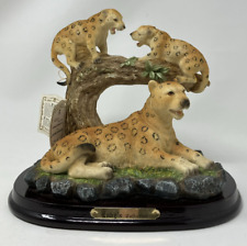 Alabaster CHEETAH Mother Cubs Figurines Figure RUBY'S COLLECTION Handcrafted VTG picture