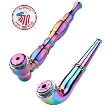 ( Pack of 2 ) Metal Detachment Tobacco Smoking Pipes with Caps Hand Pipes picture