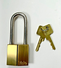 NOS Yale Eaton Brass Padlock w/ 2 keys Long Shackle 4.5” 115mm Vintage Very Rare picture